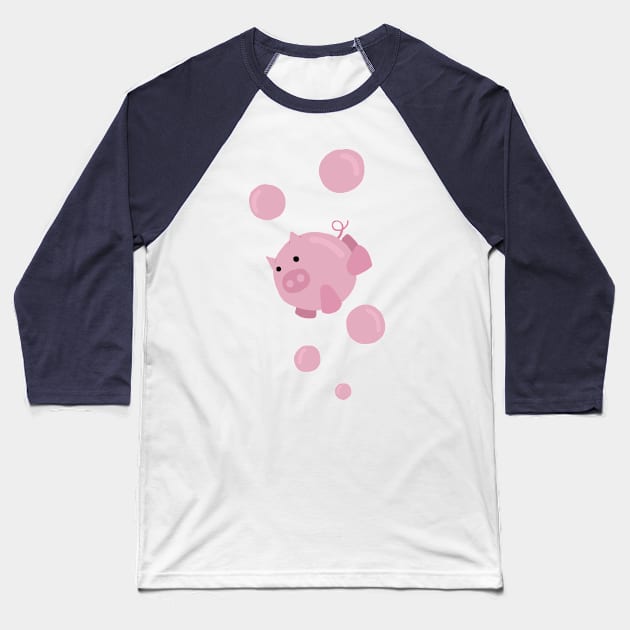 Pig Bubbles Baseball T-Shirt by NME